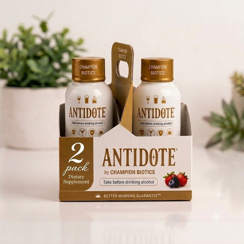 2-Pack 2 oz Antidote pre-alcohol and Liver Supplement shot - Champion Biotics