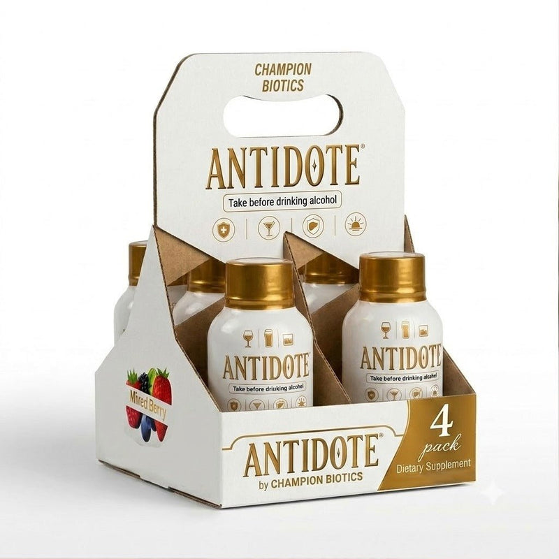 4-Pack 2 oz Antidote pre-alcohol and Liver Supplement shot - Champion Biotics
