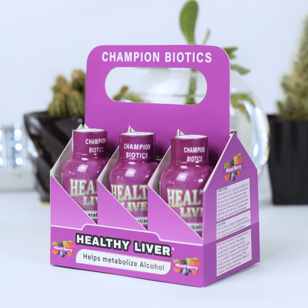 6 - Pack Liver Support Probiotic Shots (2oz) bundle - Champion Biotics
