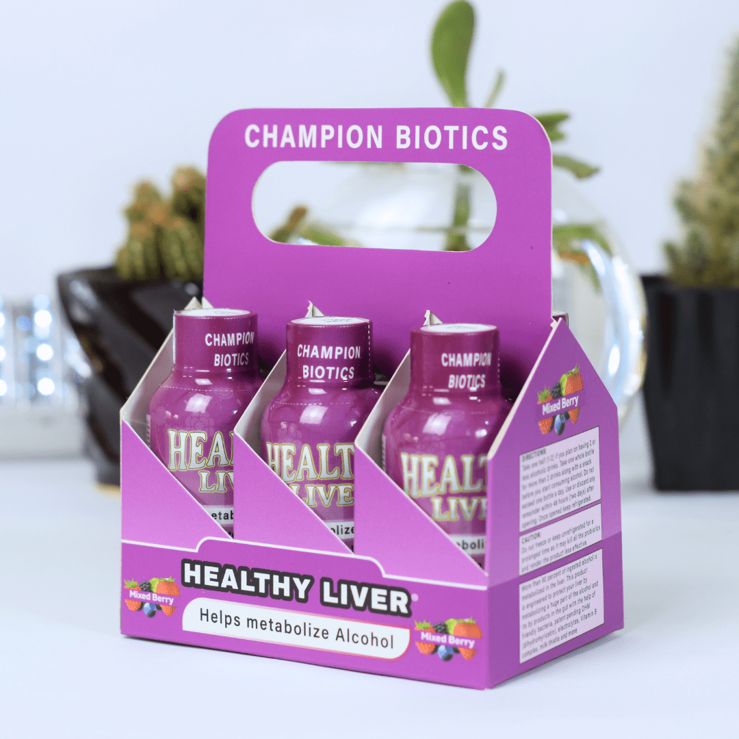 6 - Pack Liver Support Probiotic Shots (2oz) bundle - Champion Biotics