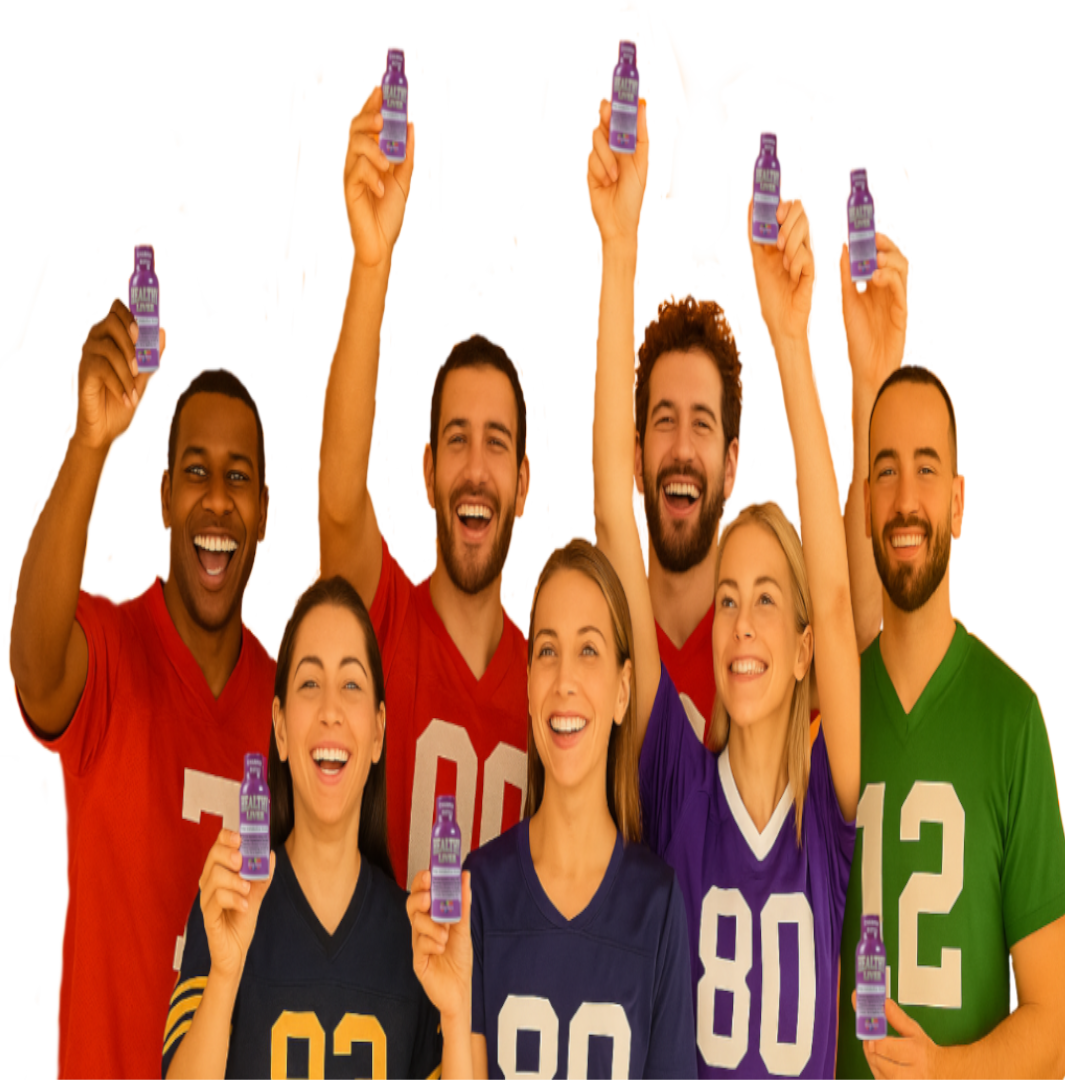 Fans holding product